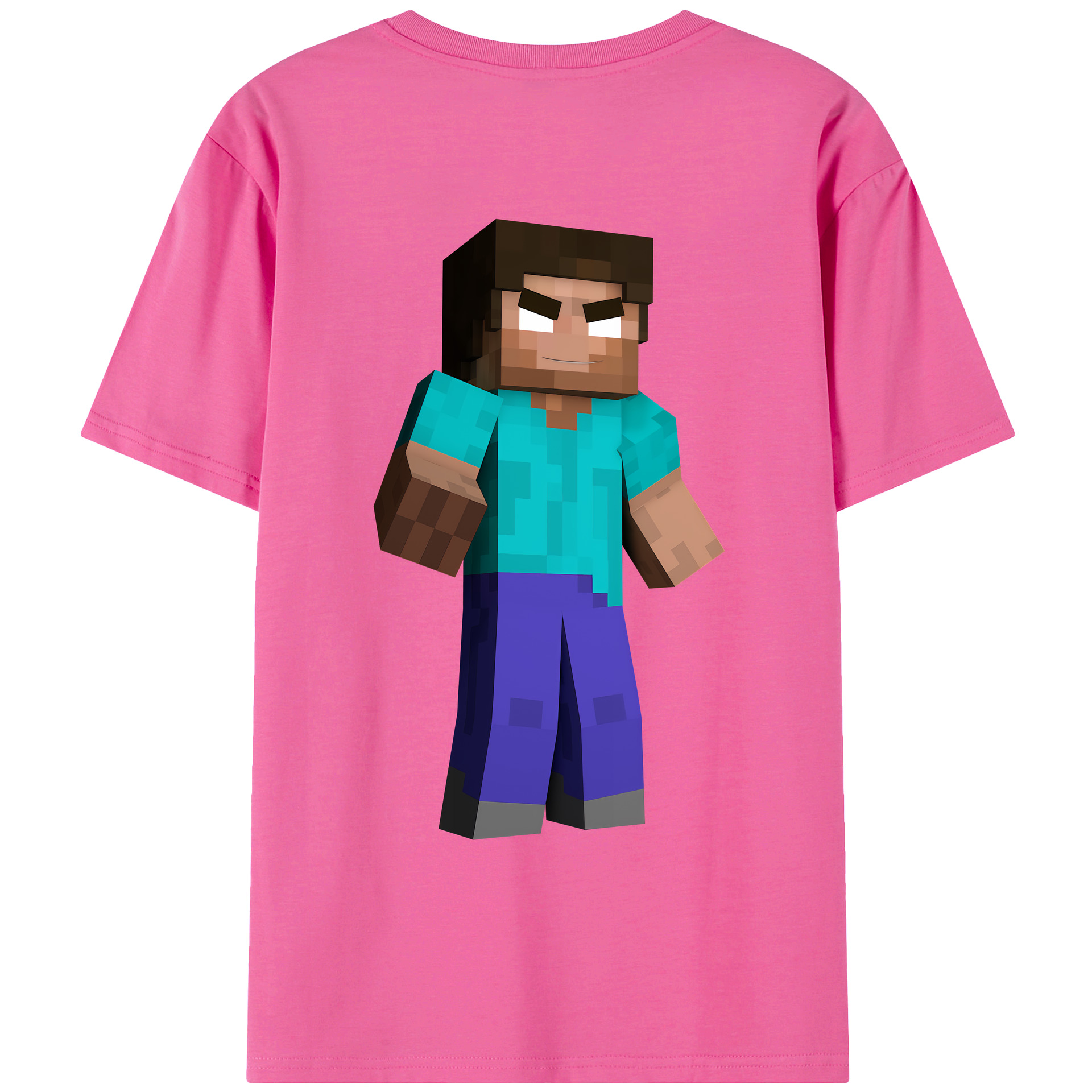 （画像用） マインクラフト ブロックの世界 Minecraft MC Block world レディース半袖Tシャツ(バックプリント)
